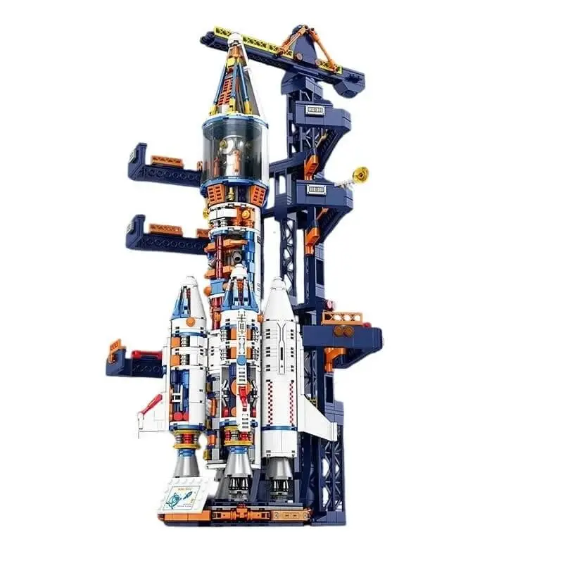 LEGO-Compatible Semi-Transparent Space Rocket Building Block Set ?C Educational Construction Toy
