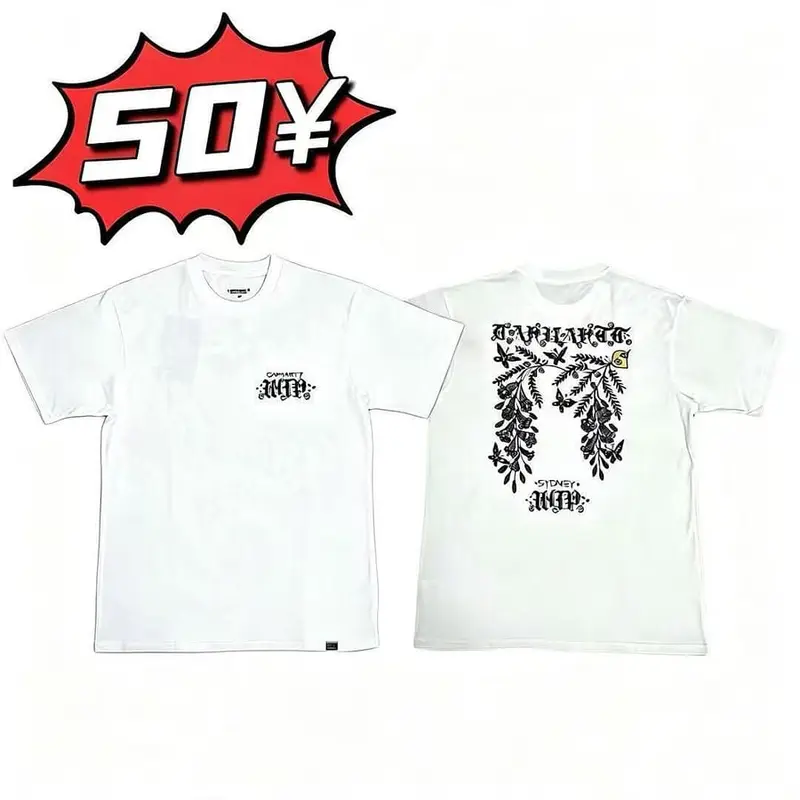 Carhartt WIP t-shirt with a floral and butterfly graphic print on the back