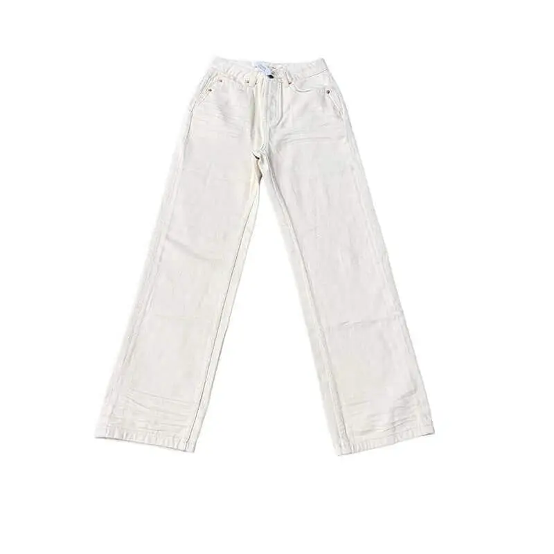 Vanilla-colored low-rise jeans