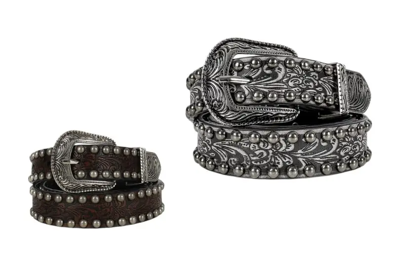 Retro studded black belt