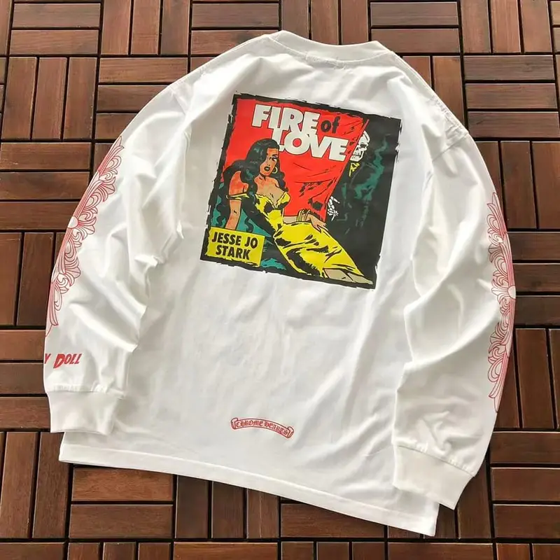 ￥~109 CH🔥OM🔥 HE🔥RTS LONG-SLEEVE 77081323 (im 185CM 70KG iwear size M in the photo)