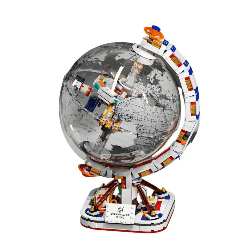 Globe Model: LEGO-Compatible Light-Up Educational Building Block Set ?C A Trendy Toy, Gift, and Display Piece