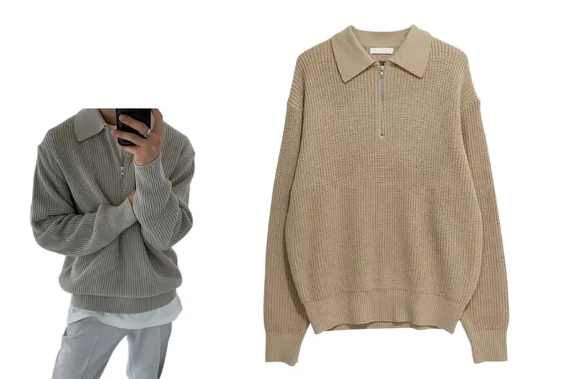 Half-open sweater