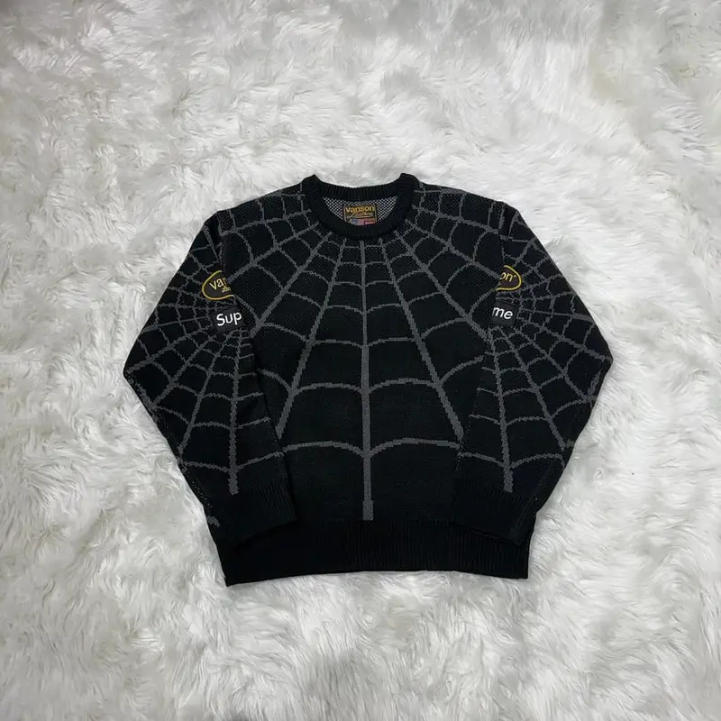Supreme Spiderman Knit Sweater (Black）