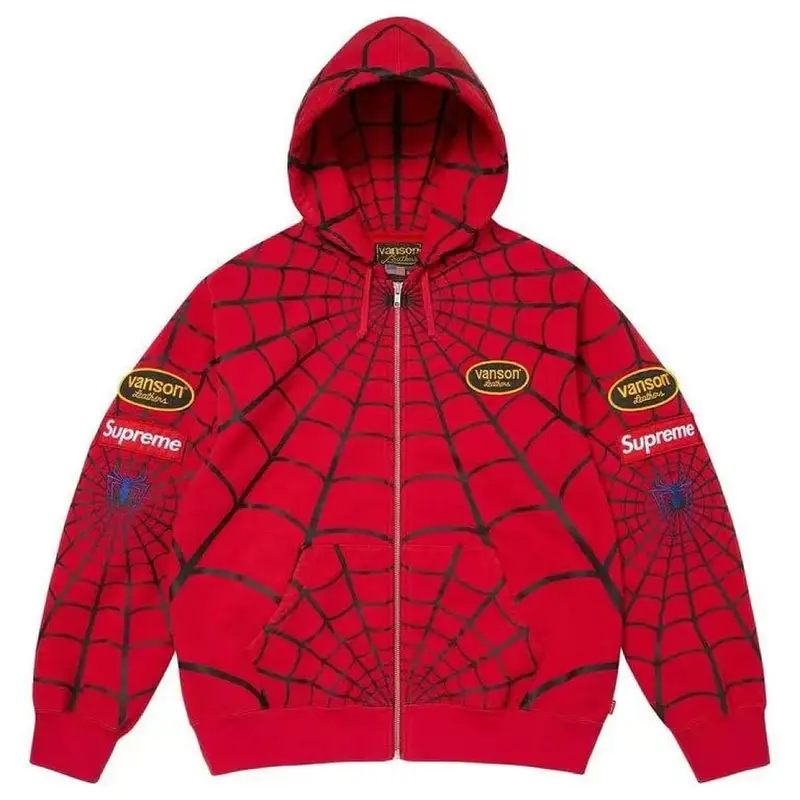 Spider Zip hoodie（Red）