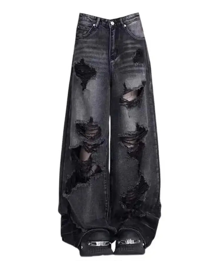 Distressed, ripped jeans