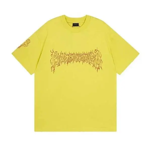 Yellow letters BALENCIAGA TEE