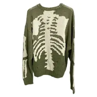 KAPITAL Kountry 5G Skeleton Bone Distressed Sweater