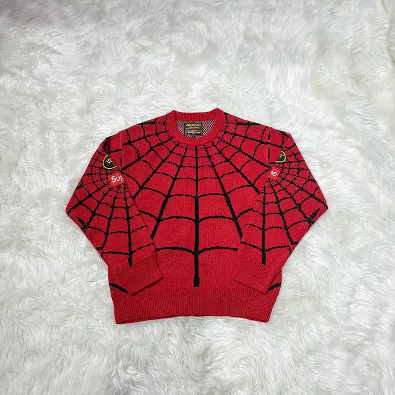 Supreme Spiderman Knit Sweater (Red）