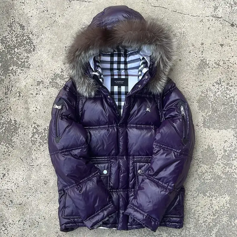 Japan Burberry Vintage Puffer - Purple