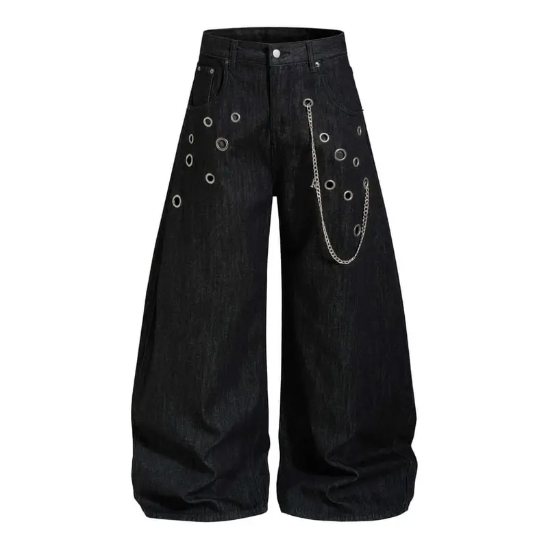 Loose-fit curved-leg jeans