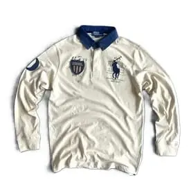 Polo Ralph Lauren Vintage Beige Long Sleeve Polo