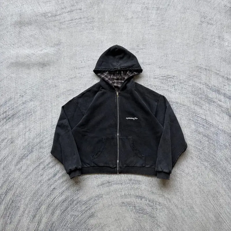 Ex*eriment 5 reversible plaid zip hoodie