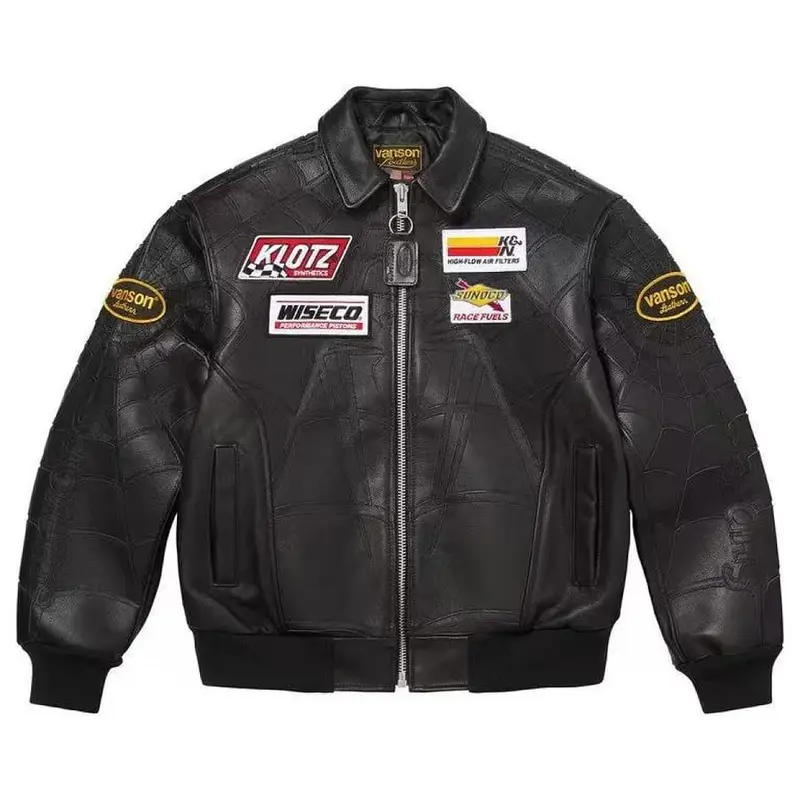 Spider Real Leather Jacket（Black）