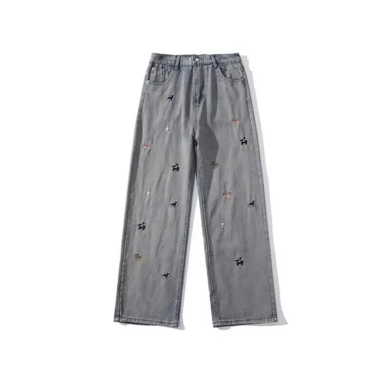 Jeans with puppy embroidery (2 styles)