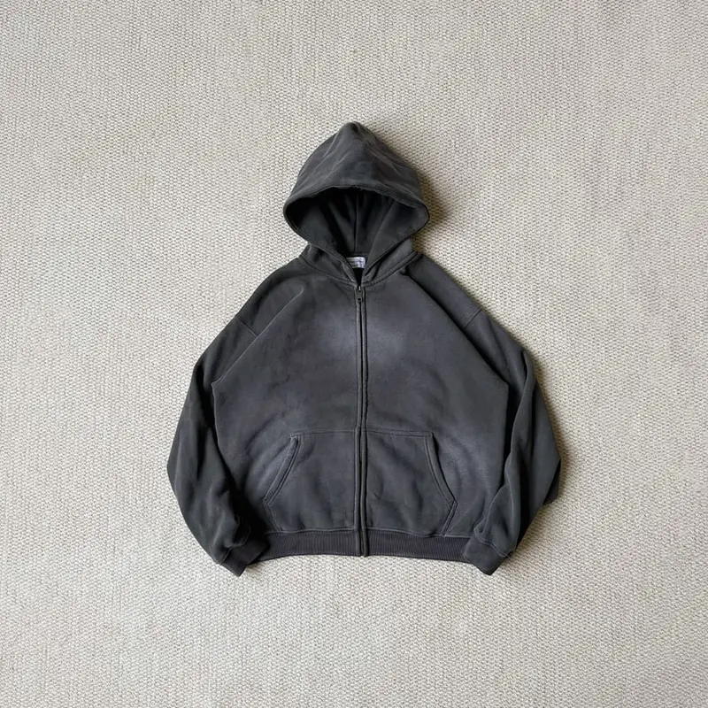 Dragonunion Dirty Fit Zip Hoodie（Drak Gray）