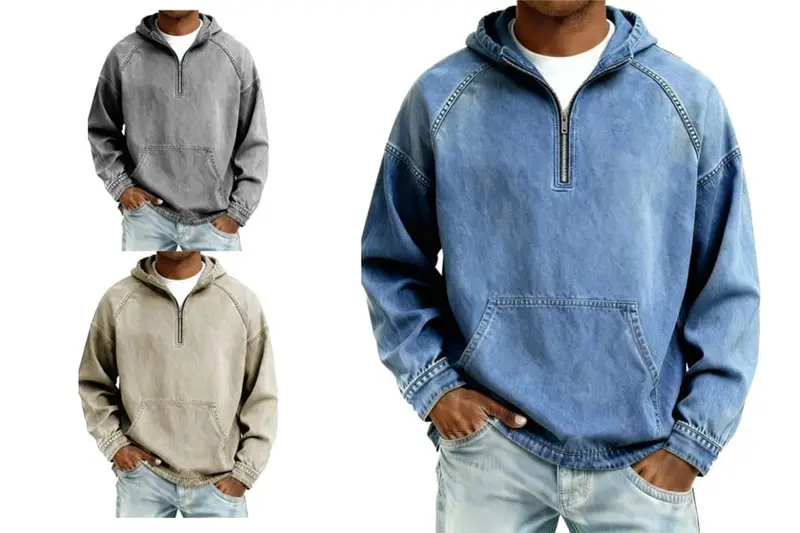 Denim Casual Hoodie