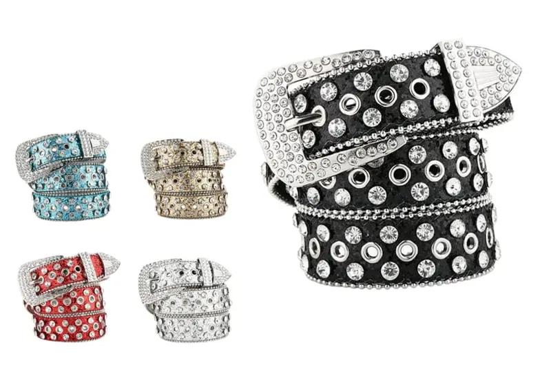 Rhinestone wide belt
