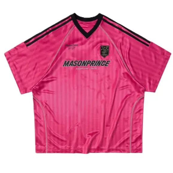 MASONPRINCE Pink Striped Football Jersey
