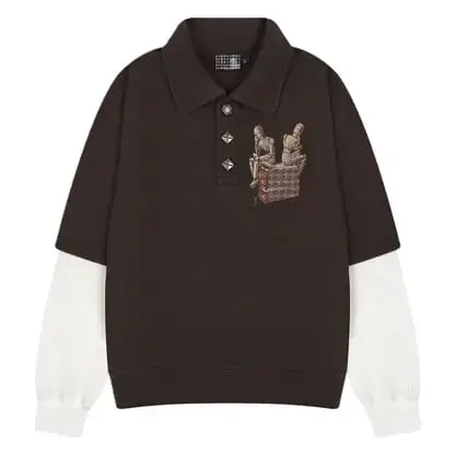 Derschutze Gallery Layered Long Sleeve Polo