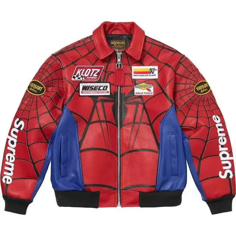 Spider Real Leather Jacket（Red）