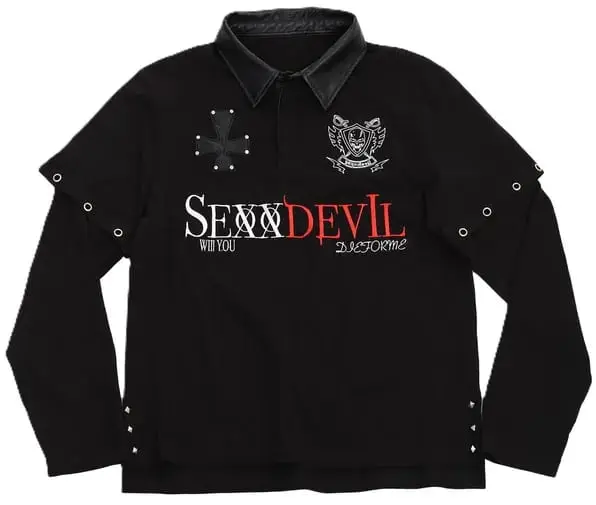 SexxDevil Black Longsleeve Polo