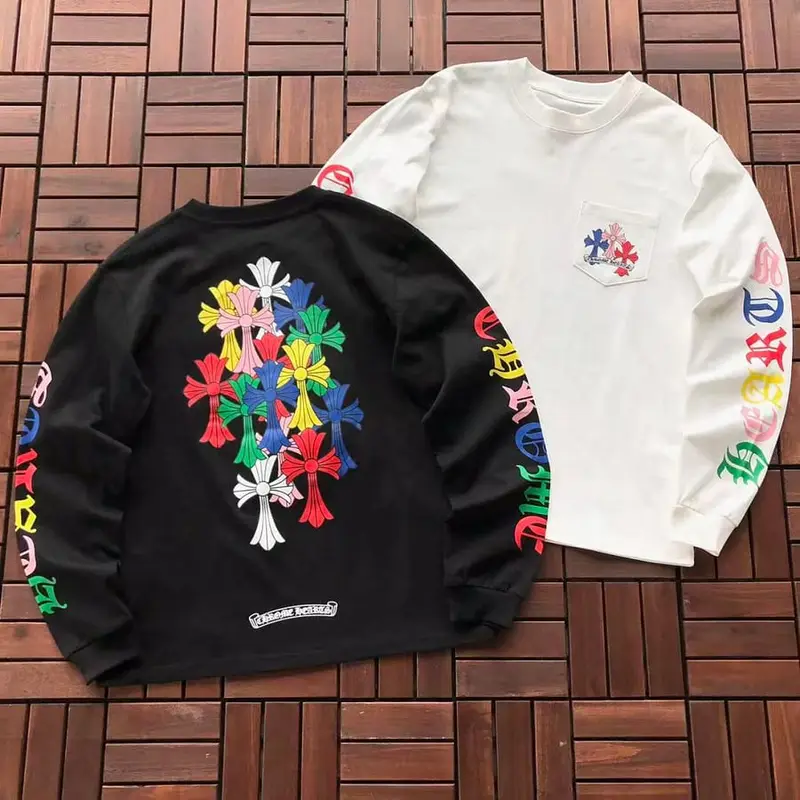￥~135 CH🔥OM🔥 HE🔥RTS LONG-SLEEVE 77073128 (im 185CM 80KG iwear size M in the photo)