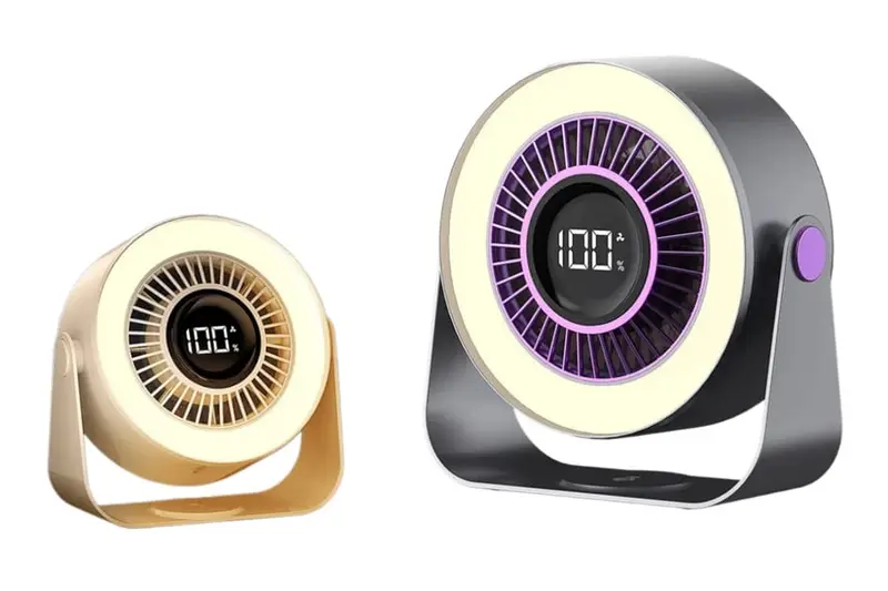 Desktop night light mini fan