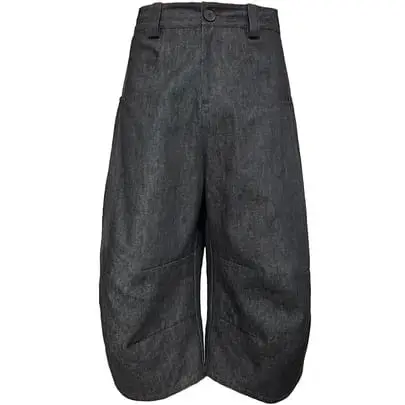 JCAESAR Long Pleat Denim Shorts
