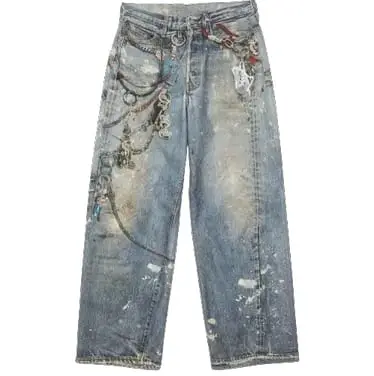 Acne Studios Keychain Print Wide Leg Jeans