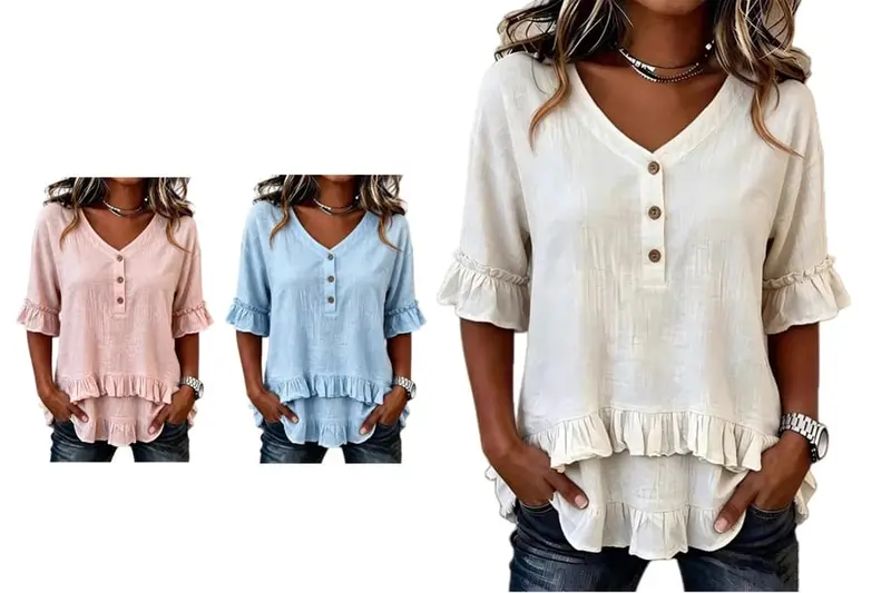 Ruffled short sleeves