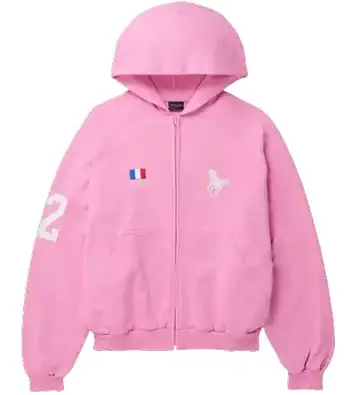 Balenciaga Pink Polo Zip-Up Hoodie