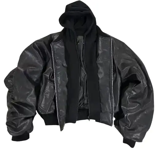 PopProject Hoodie Bomber Jacket Black