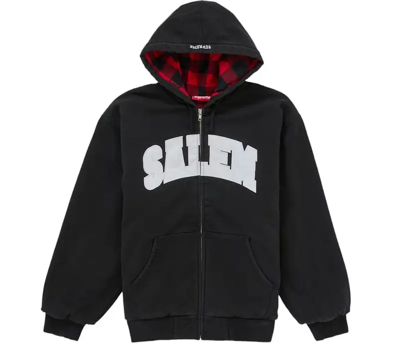 Supreme/SALEM Zip Up Hooded Sweatshirt Black