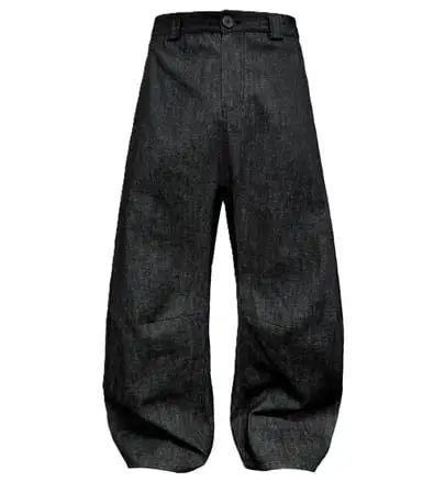 JCAESAR Baggy Pleated Low Rise Denim Jeans