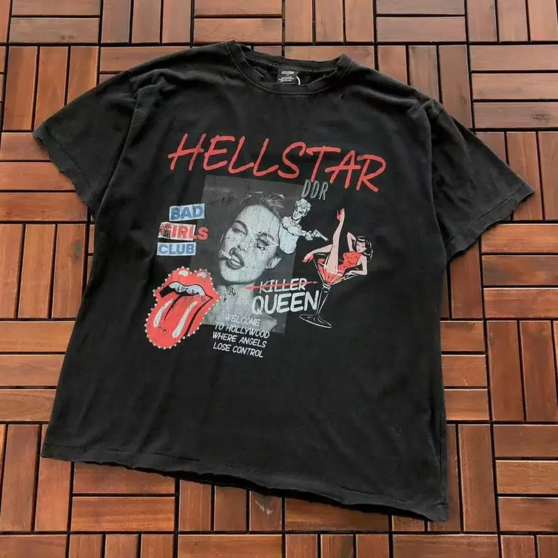 ￥~99 HELLSTAR T-SHIRT 77070608 (im 185CM 70KG iwear size M in the photo)