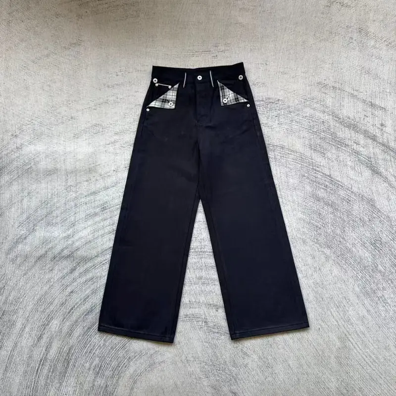 Fyredwrld Plaid fabric selvedge jeans