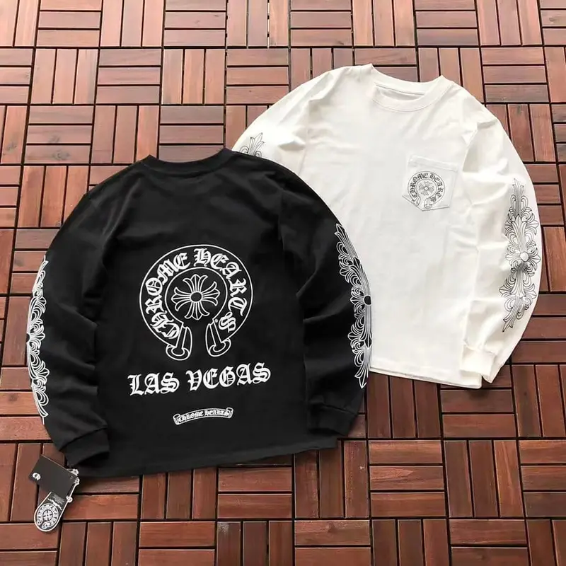￥~135 CH🔥OM🔥 HE🔥RTS LONG-SLEEVE 77073130 (im 185CM 80KG iwear size M in the photo)