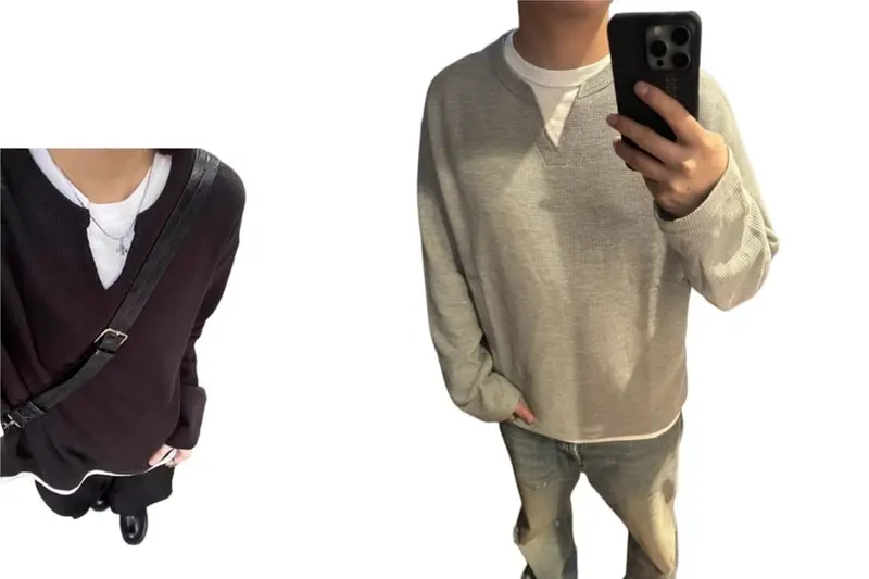 Faux two-piece hoodie
