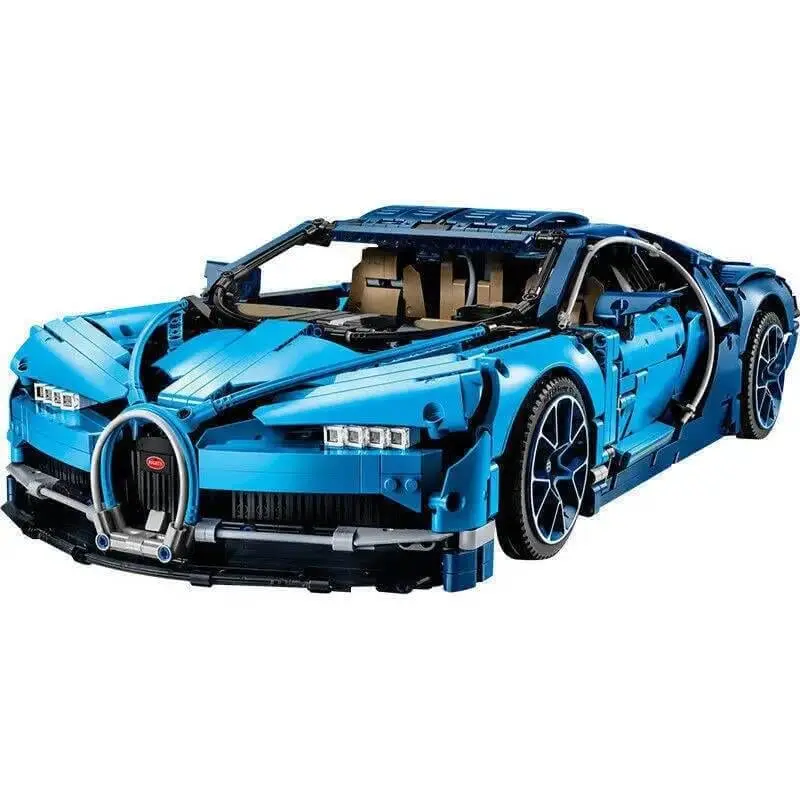 High-difficulty Technic-style building block sports car toy compatible with LEGO Bugatti Veyron