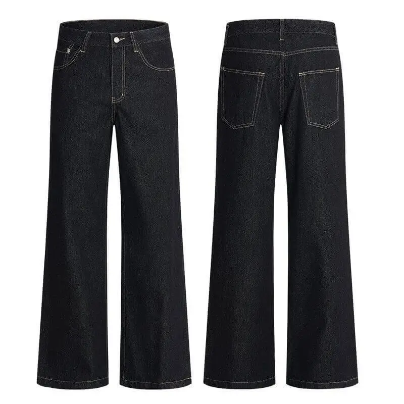 Black wide-leg jeans
