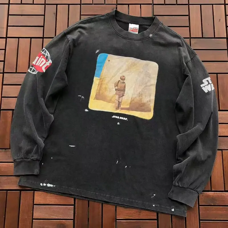 ￥~135 SAINT MICHAEL& STARWARS LONG-SLEEVE 55071545 (im 185CM 80KG iwear size L in the photo)
