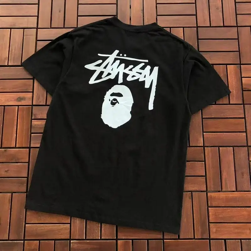 ￥~75 BAPE & ST🔥S🔥Y T-SHIRT 66071421 (im 185CM 70KG iwear size M in the photo)