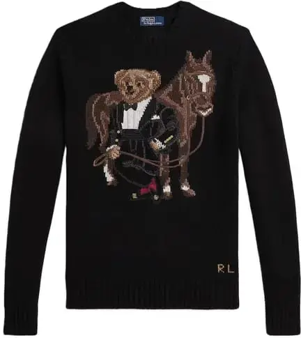 Polo Ralph Lauren Tuxedo Bear &amp; Horse Wool Sweater