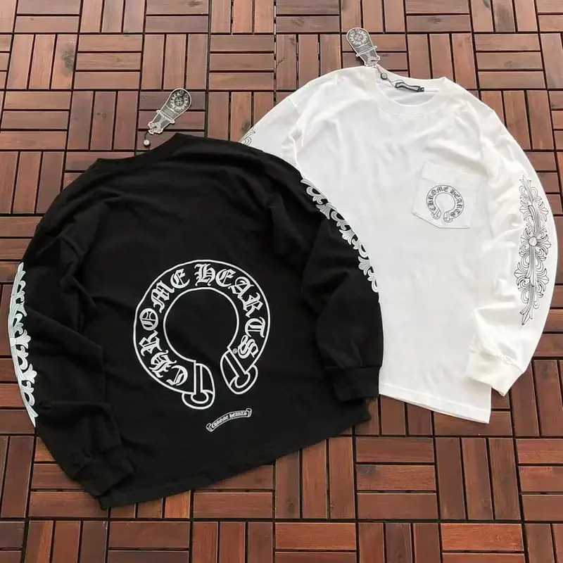 ￥~109 CH🔥OM🔥 HE🔥RTS LONG-SLEEVE 77071414 (im 185CM 70KG iwear size M in the photo)