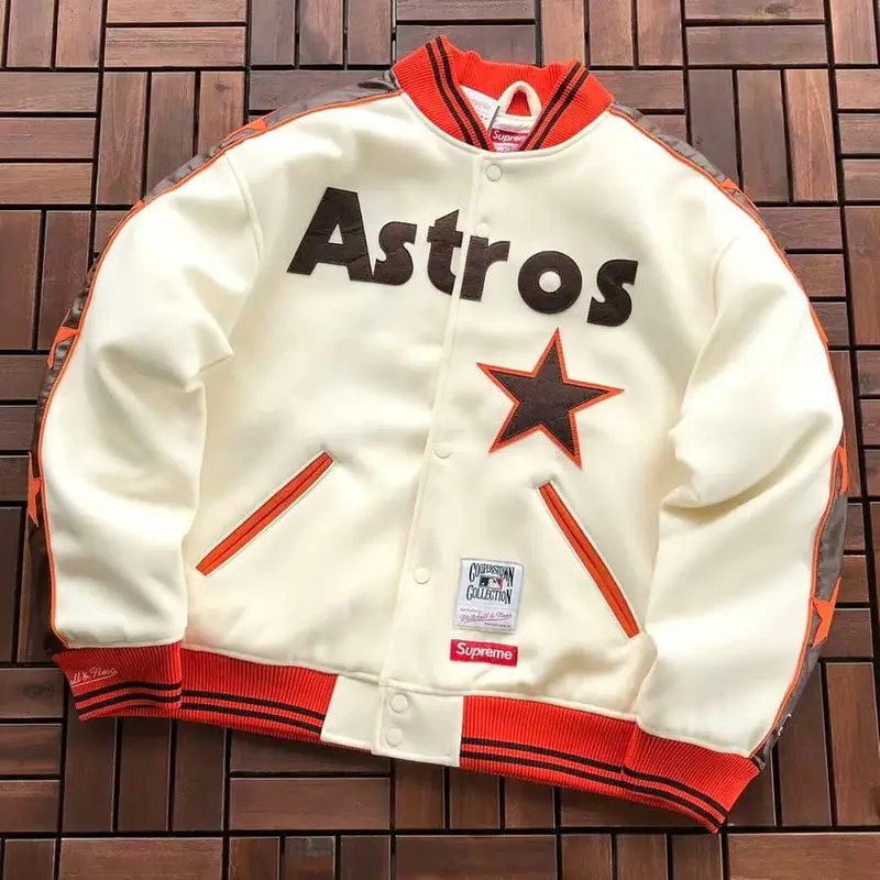 ￥399 S🔥P🔥E🔥E & MITCHELL & NESS COTTON JACKET 88072124 (im 185CM 80KG iwear size M in the photo)