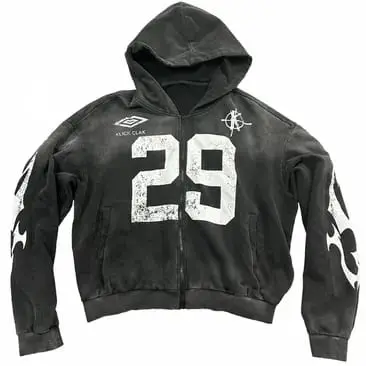 KLICK CLAK Black Zip-Up Hoodie
