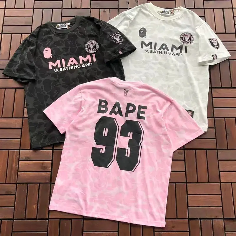 ￥~99 BAPE & INTER MIAMI T-SHIRT 55040716 (im 185CM 80KG iwear size M in the photo)