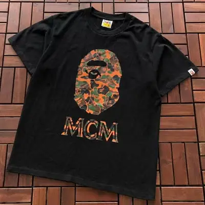 ￥~75 BAPE & MCM T-SHIRT 66072225 (im 185CM 70KG iwear size M in the photo)
