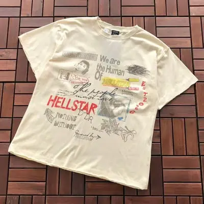 ￥~99 HELLSTAR T-SHIRT 77070605 (im 185CM 70KG iwear size M in the photo)